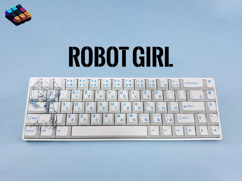 Tapkx KX68 Robot Girl 68% Tri-Mode RGB Mechanical Keyboard (Bluetooth/2.4G/Wired) for Gaming & Office