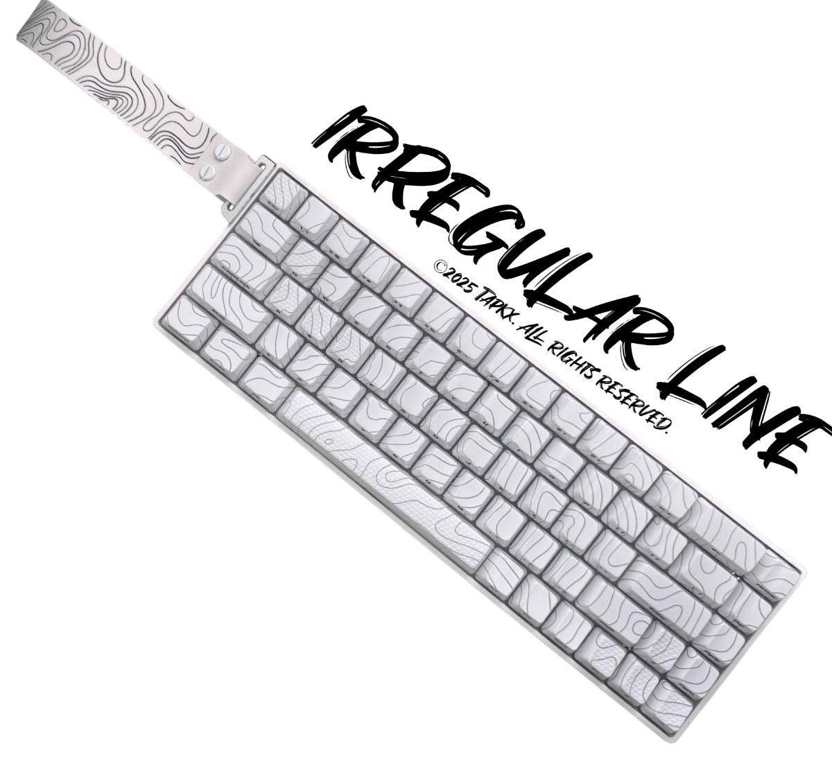 Tapkx KX68 White Irregular Line 68% Mechanical Keyboard - Wireless/Wired RGB for Gaming & Office