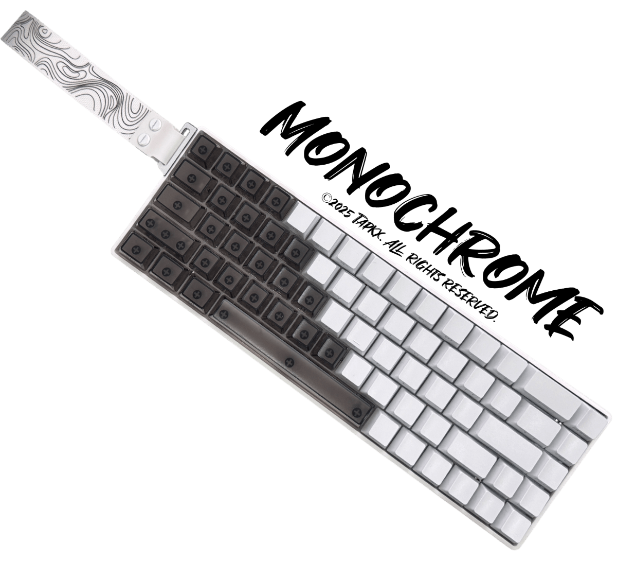 Tapkx KX68 Monochrome Side Engraving 68% Mechanical Keyboard - Wireless/Wired RGB for Gaming & Office