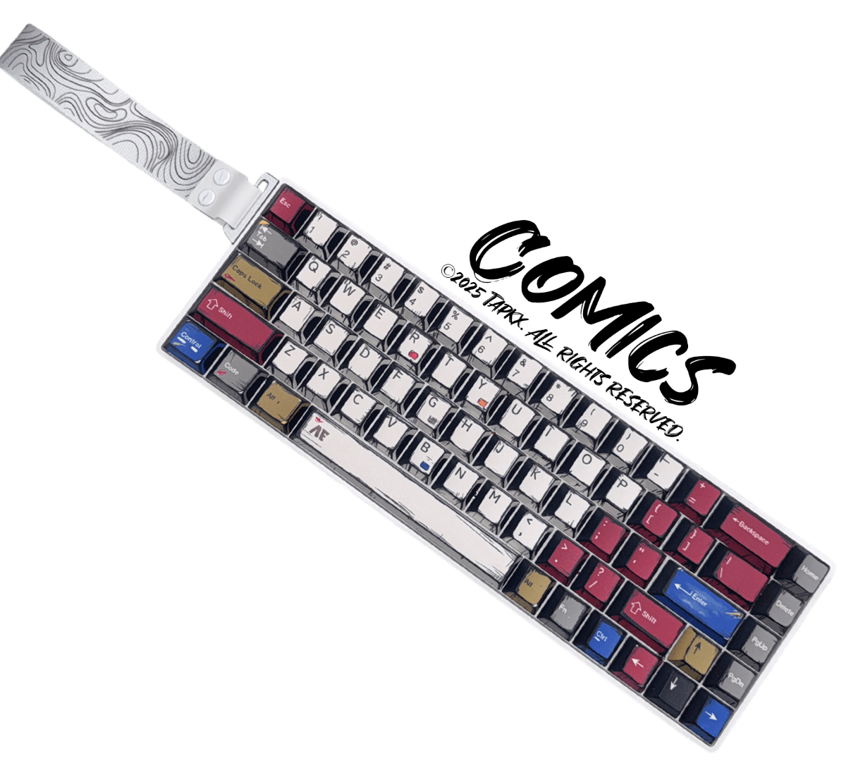 Tapkx KX68 Comics 68% Mechanical Keyboard - Wireless/Wired RGB for Gaming & Office