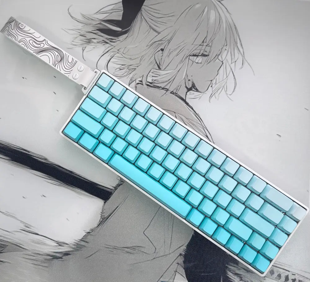 Tapkx KX68 Foggy Aqua 68% Mechanical Keyboard - Wireless/Wired RGB for Gaming & Office