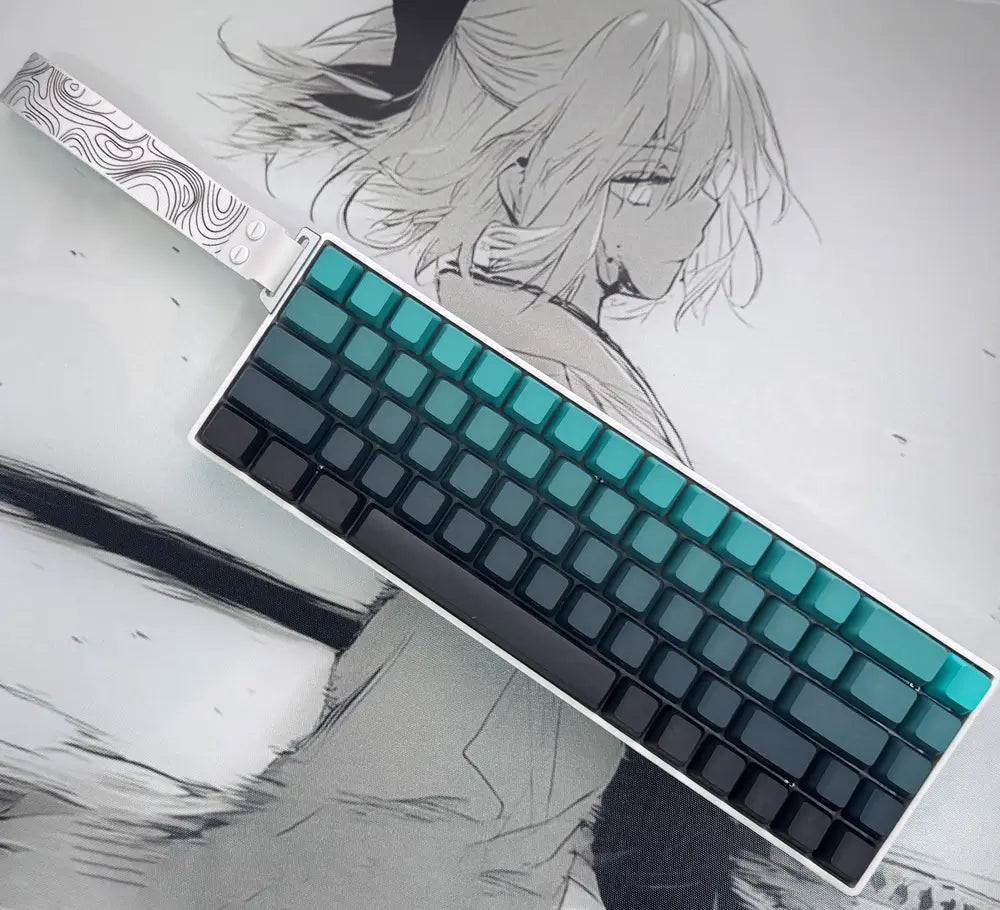 Tapkx KX68 Foggy Cyan 68% Mechanical Keyboard - Wireless/Wired RGB for Gaming & Office