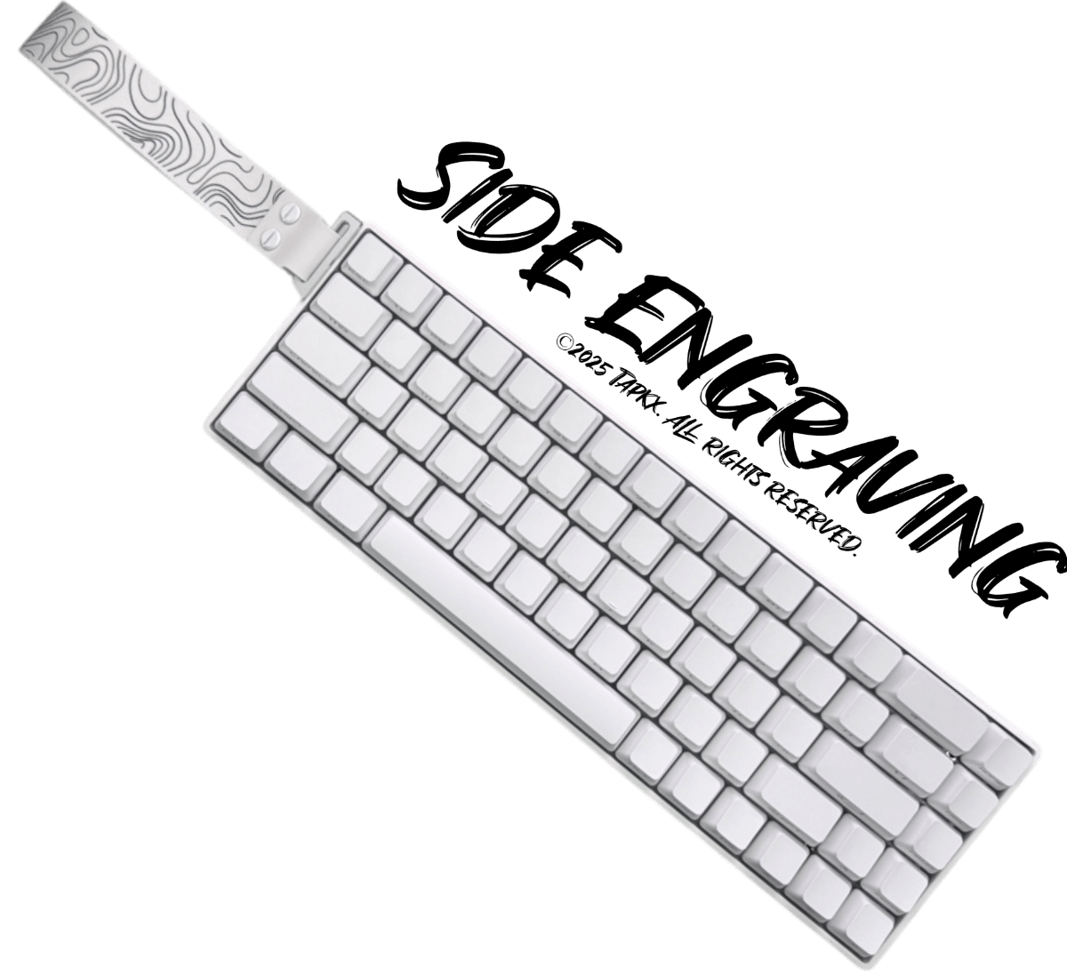 Tapkx KX68 White Side Engraving 68% Mechanical Keyboard - Wireless/Wired RGB for Gaming & Office