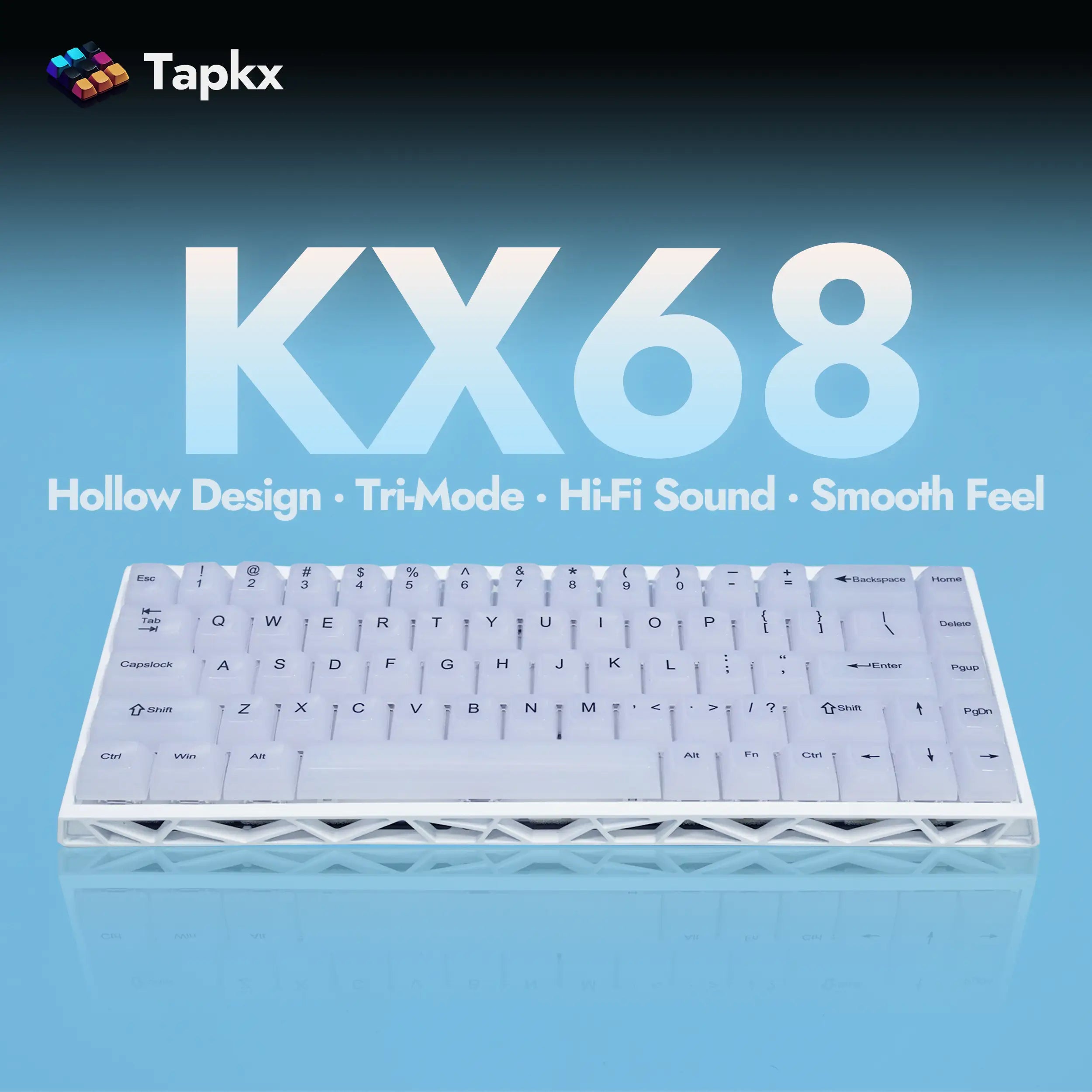 KX68 Frost 68% Hollow Tri-Mode Mechanical Keyboard