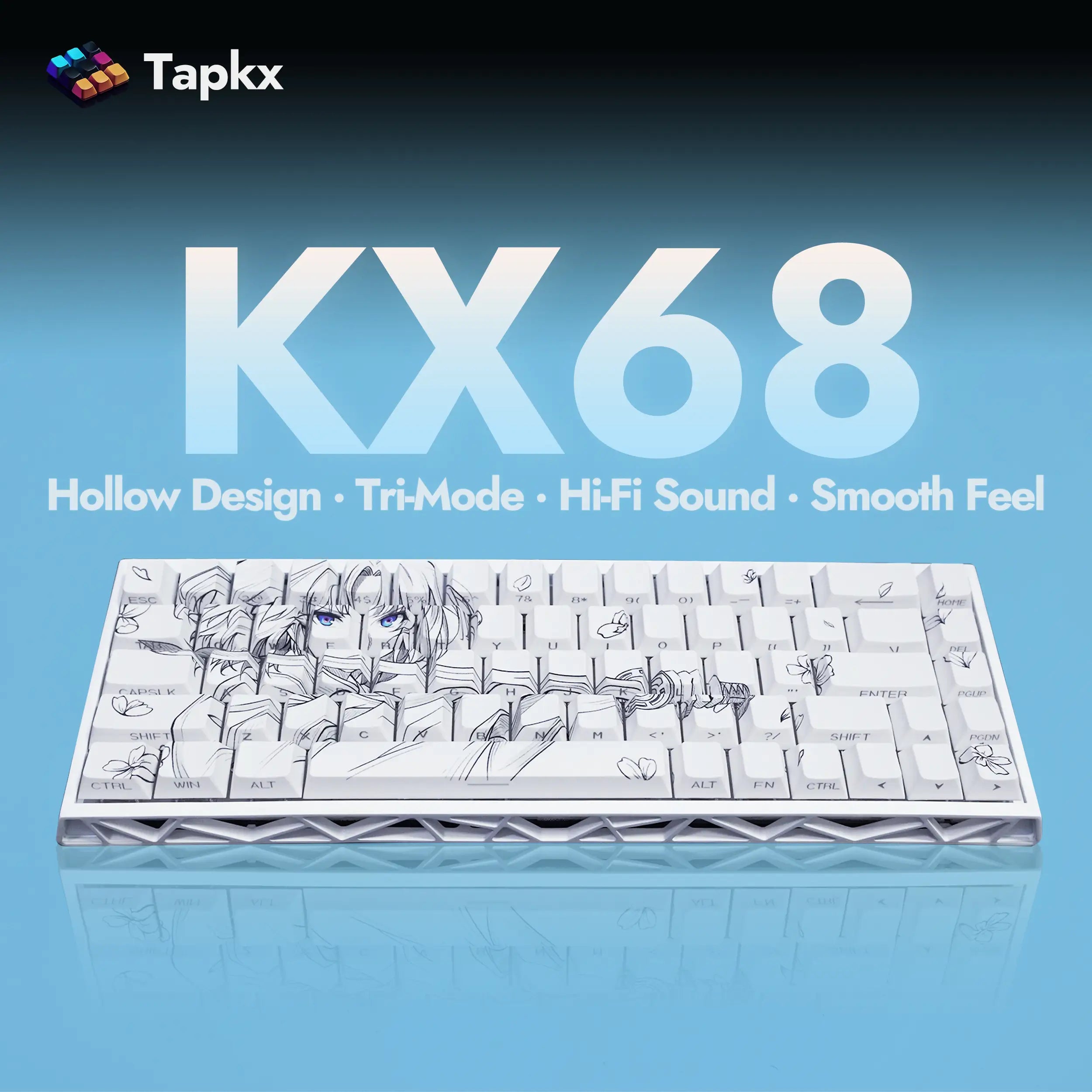 KX68 Sketch 68% Hollow Tri-Mode Mechanical Keyboard